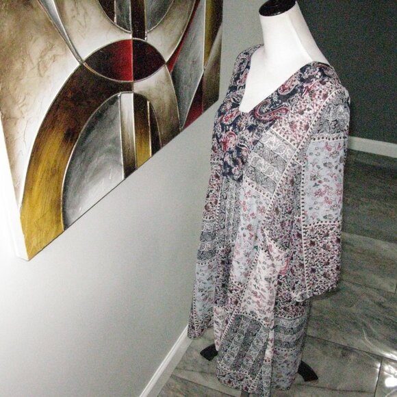 SIMPLY Noelle Boho Semi-Sheer Dress/Beach Coverup Size L/XL - Picture 2 of 4